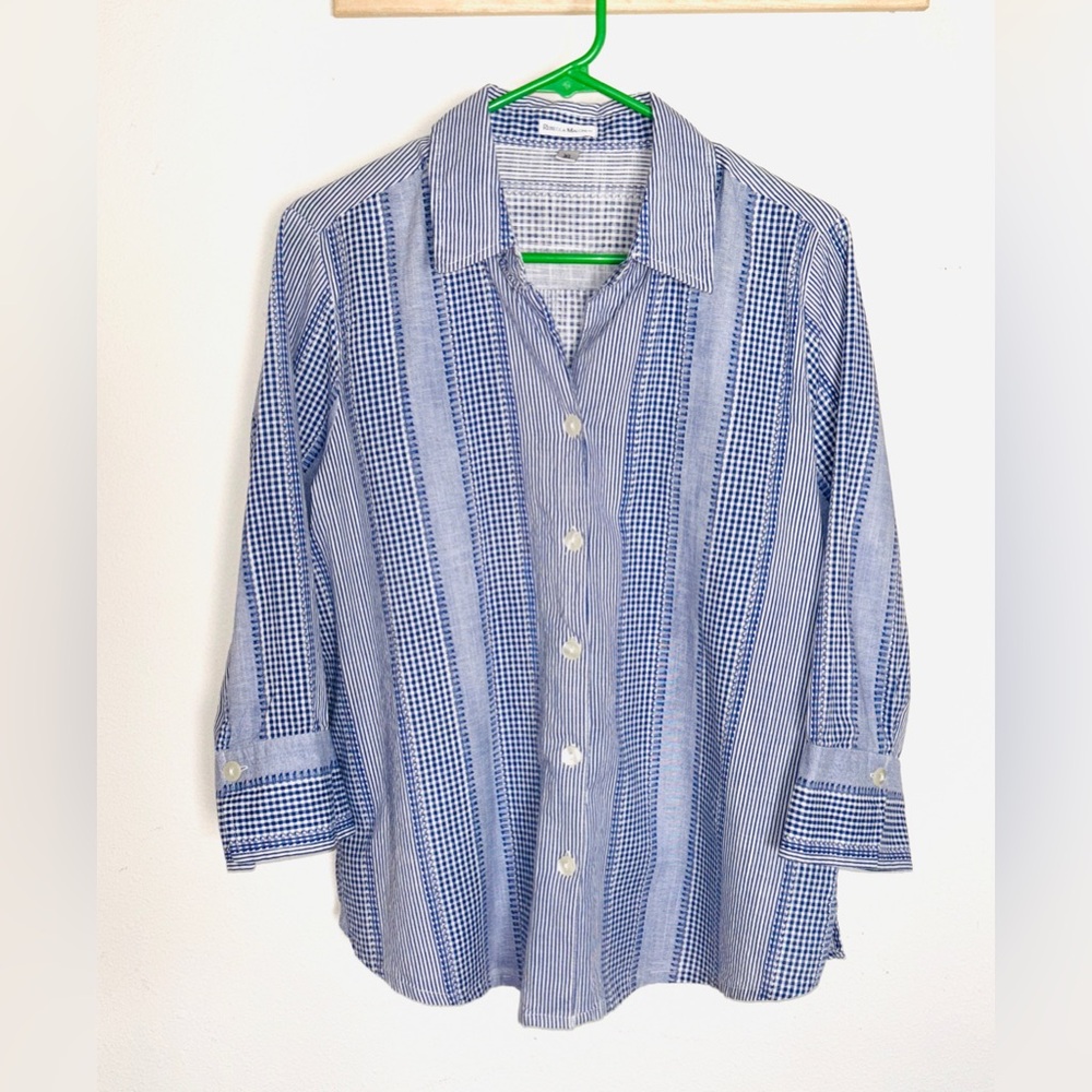 XL Crisp Cotton Button Down Top